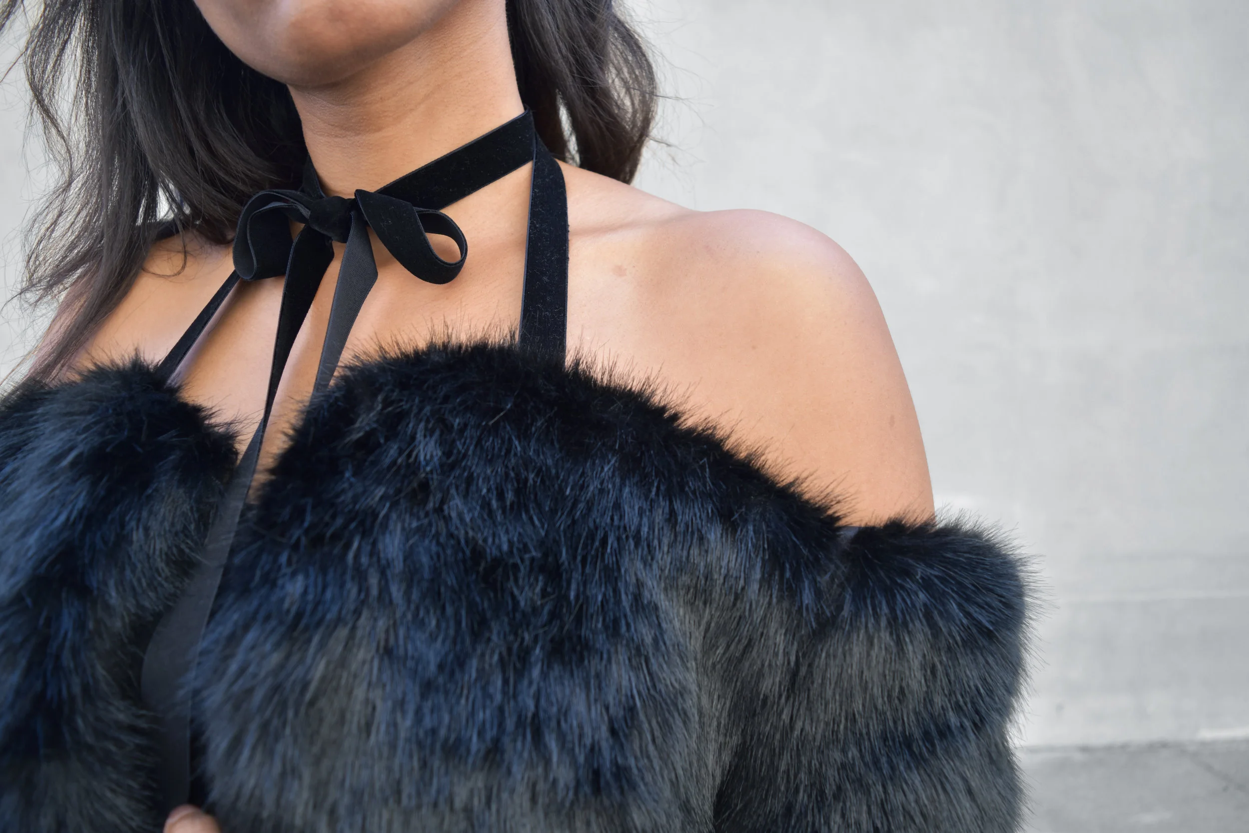 Off the Shoulder Fur Jacket — House of LVA
